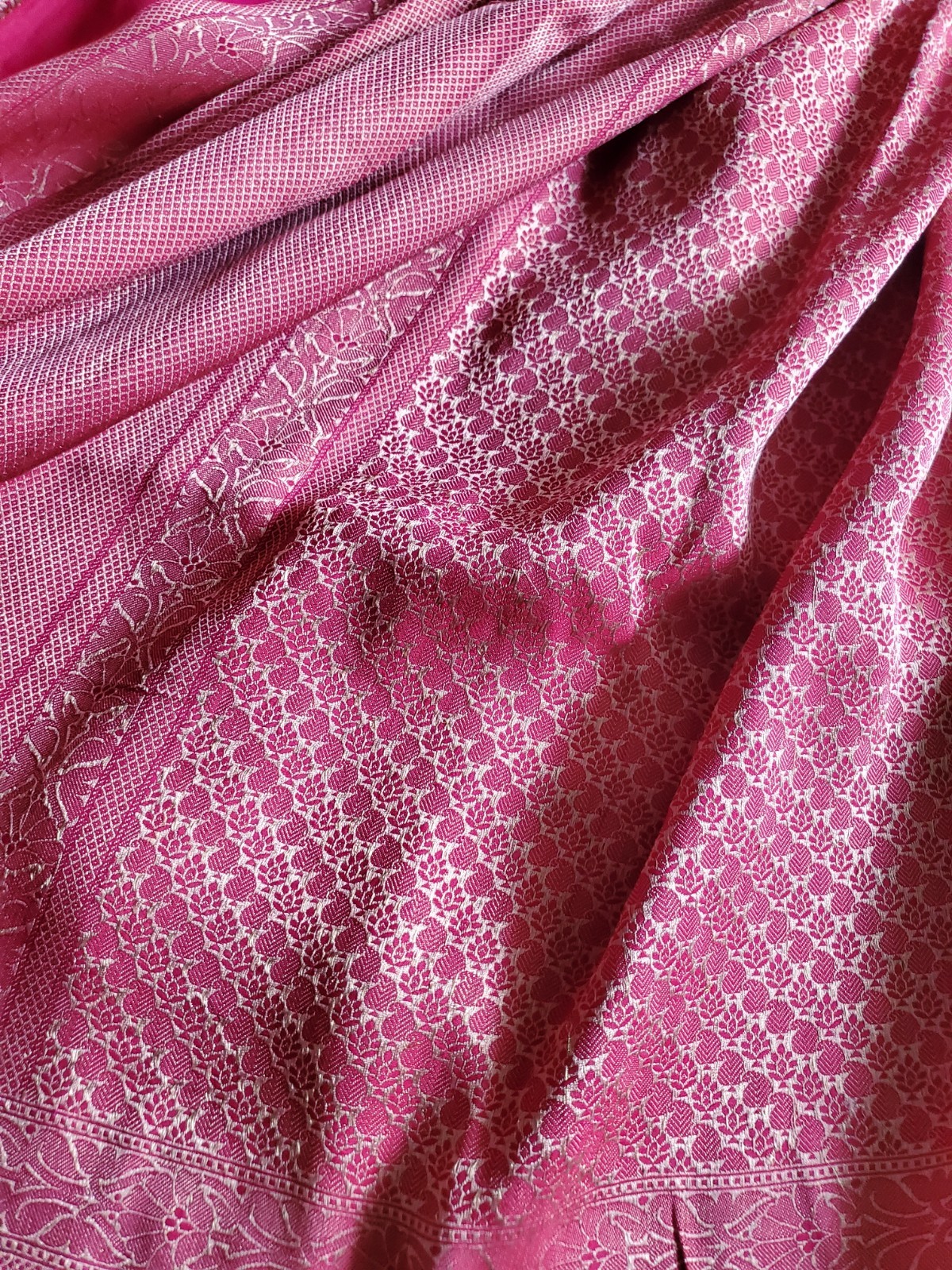 Women Pure Katan Silk Brocade Benarasi Saree Wedding Festive Party