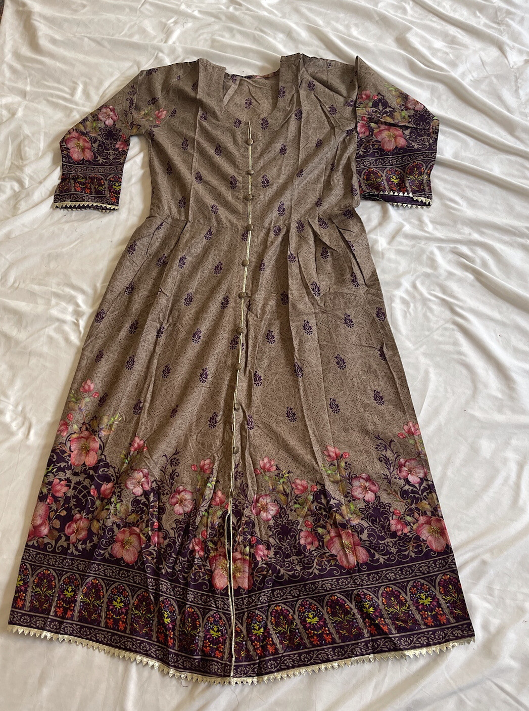 Pakistani Indian Trendy Designer Long Kurta Maxi Lawn Cotton Small