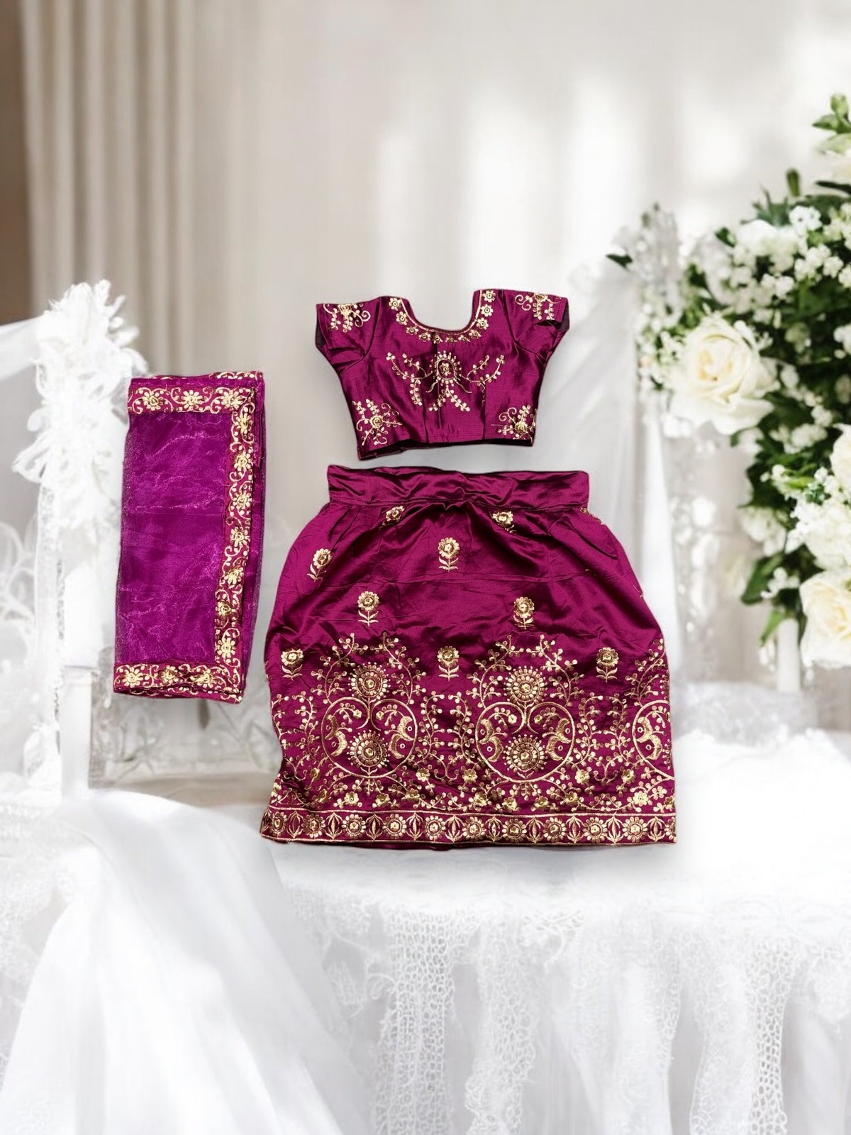 Adorable Little Girls’ Traditional Lehenga Set – 004