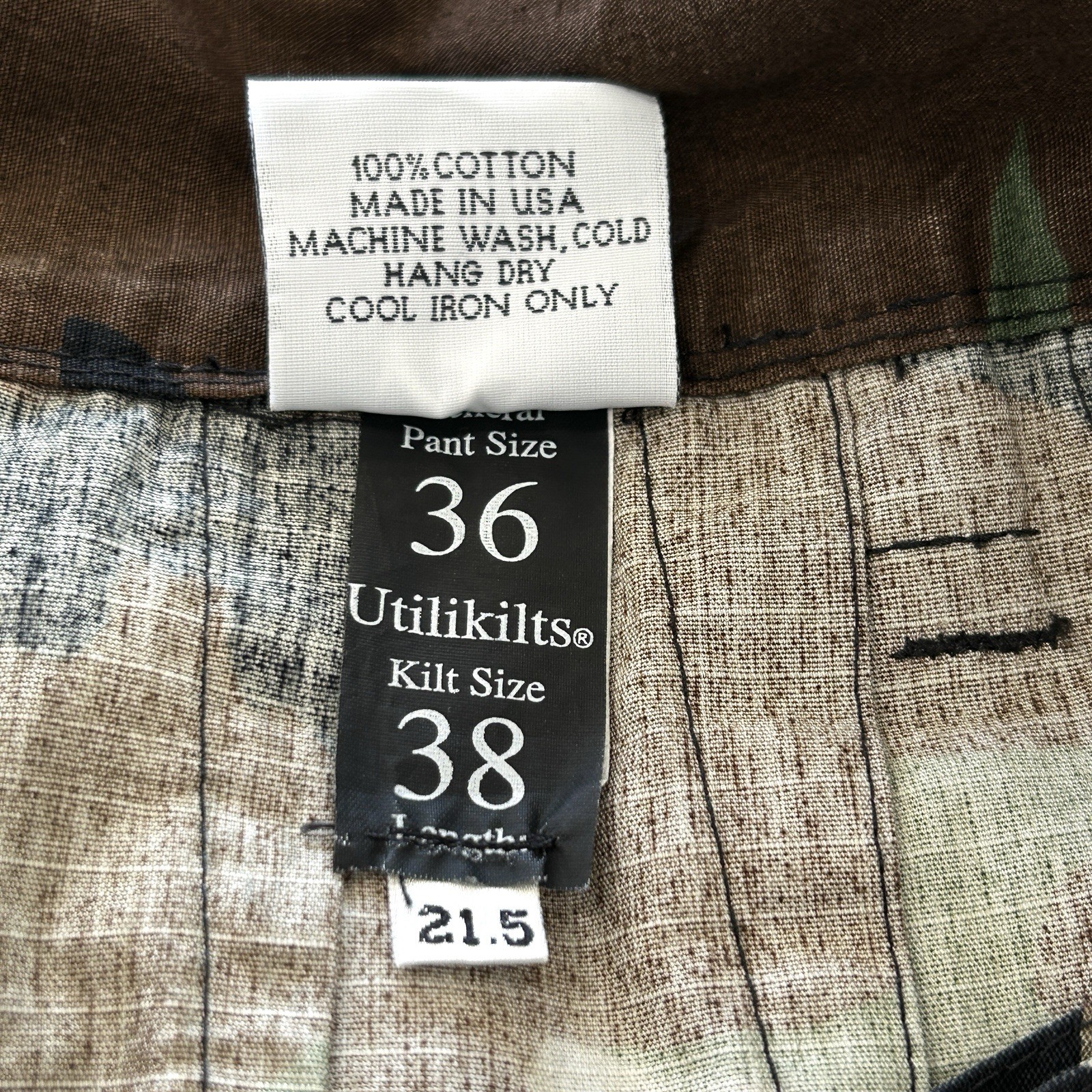 Utilikilts Spartan Utiliclan Kilt Men Size 38 Digital Camo Military Tactical USA