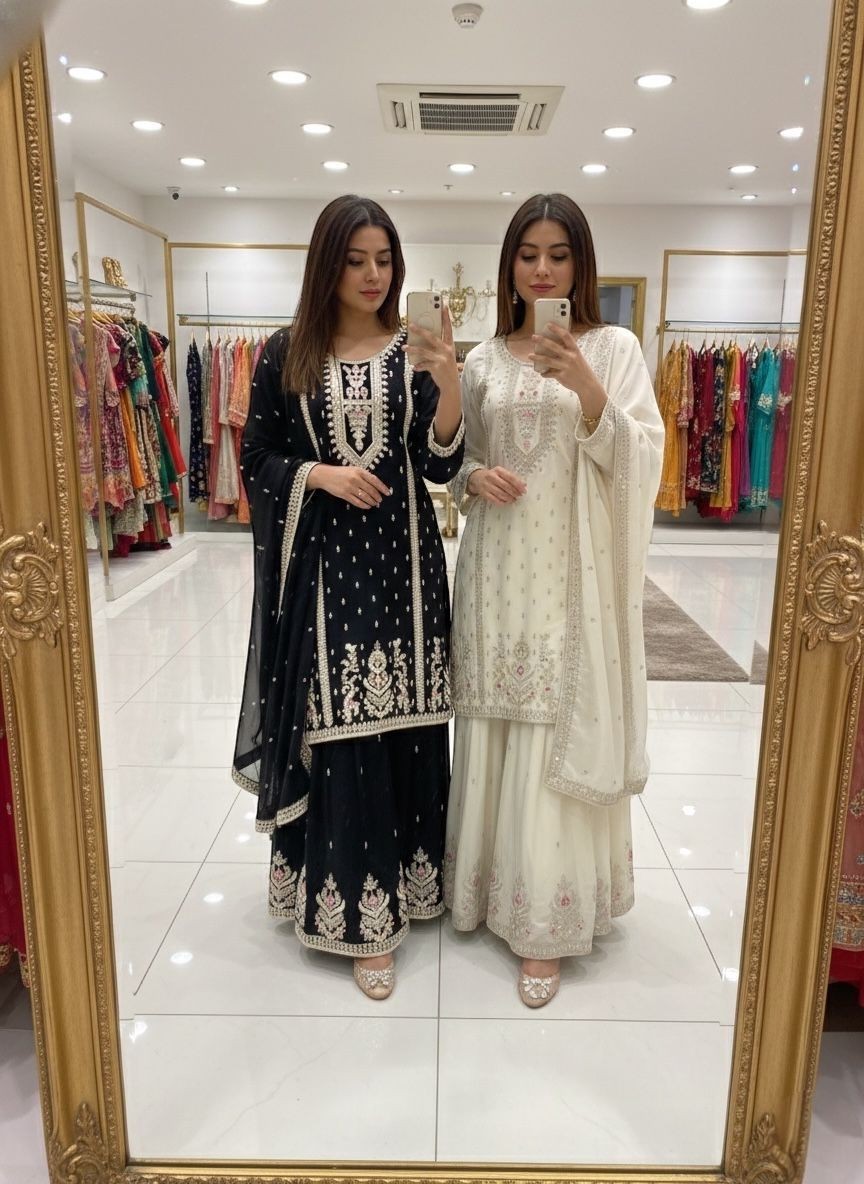INDIAN SALWAR KAMEEZ PAKISTANI WEDDING PARTY DRESS WEAR BOLLYWOOD SUIT SHARARA