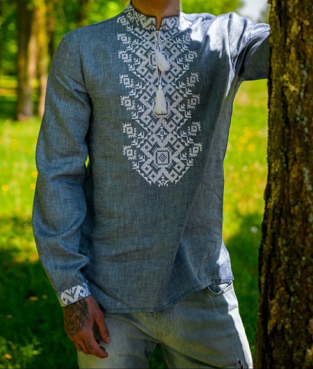 M L XL 2XL 3XL 4XL traditional Ukrainian embroidered shirt Vyshyvanka Linen100%