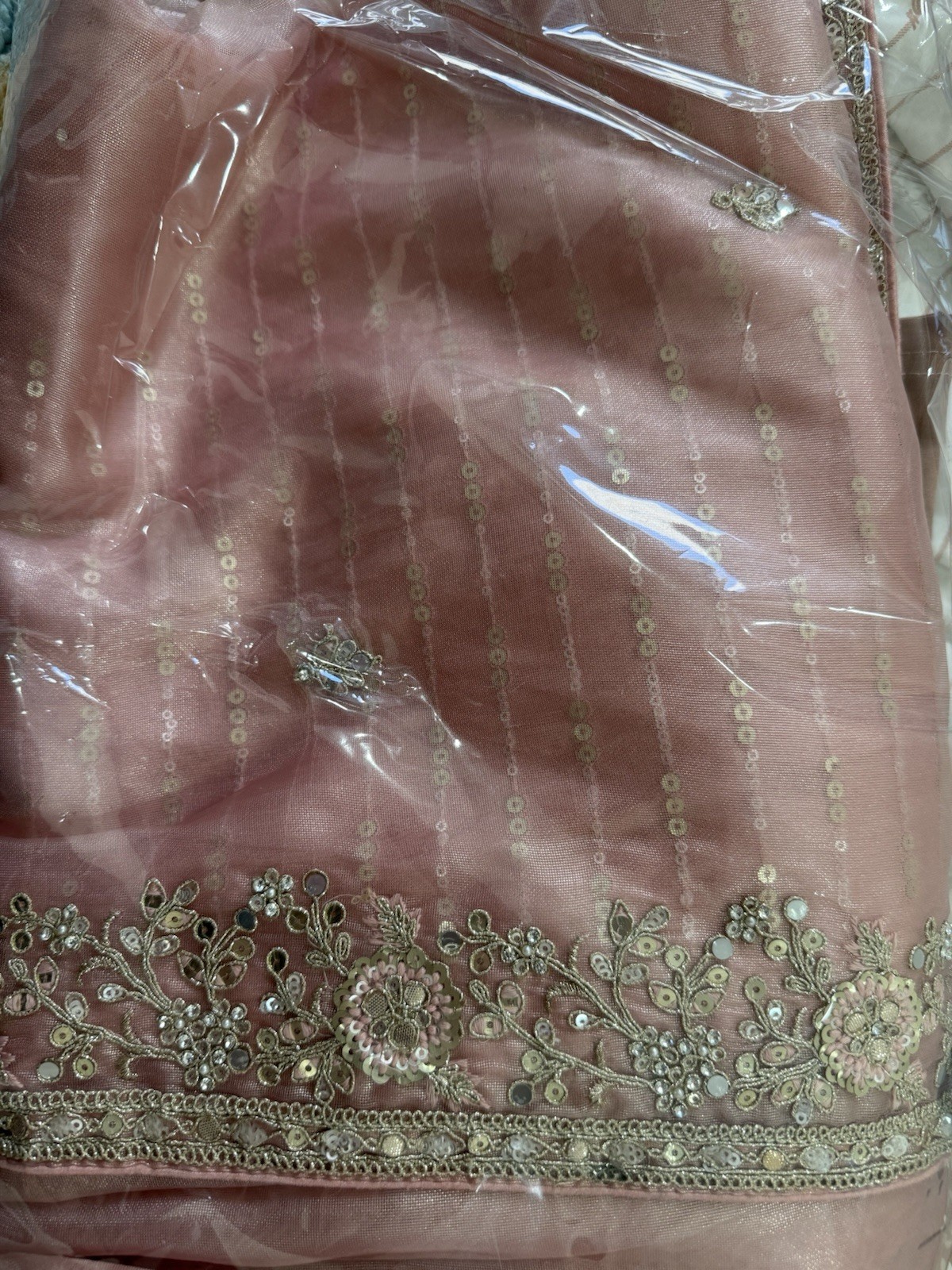 Pink Sari With Free Peti Coat
