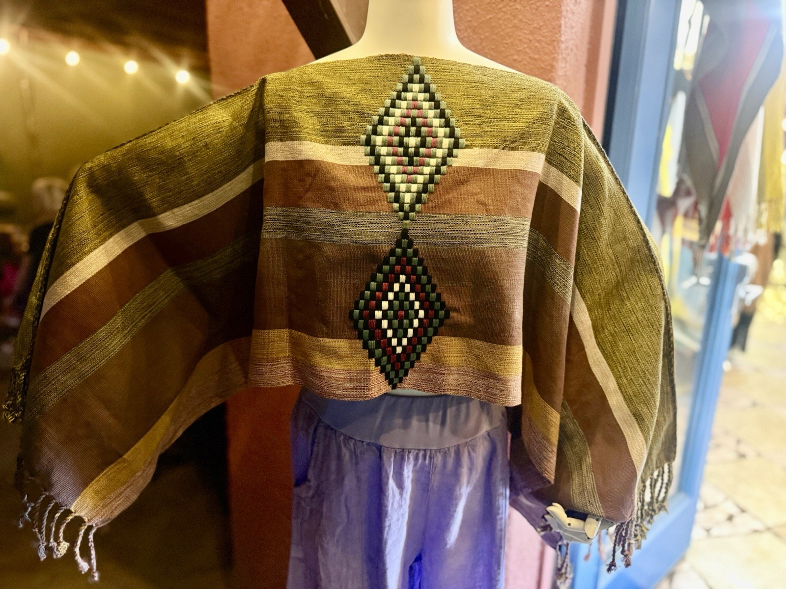 Handmade Traditional Mexican Cape Poncho