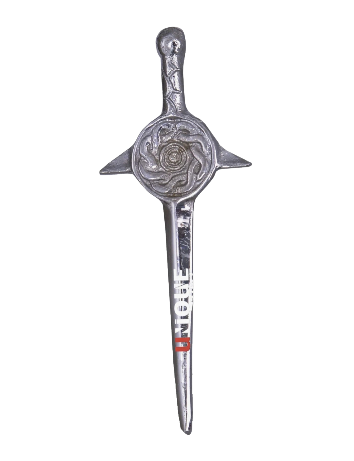 Men’s Scottish Highland Bagpipe Design Kilt Pin Chrome Finish 4” Long