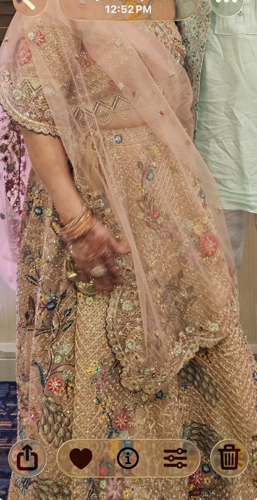Blush Pink Embroidered Bridal Lehanga for Women with Peacock and Floral Design