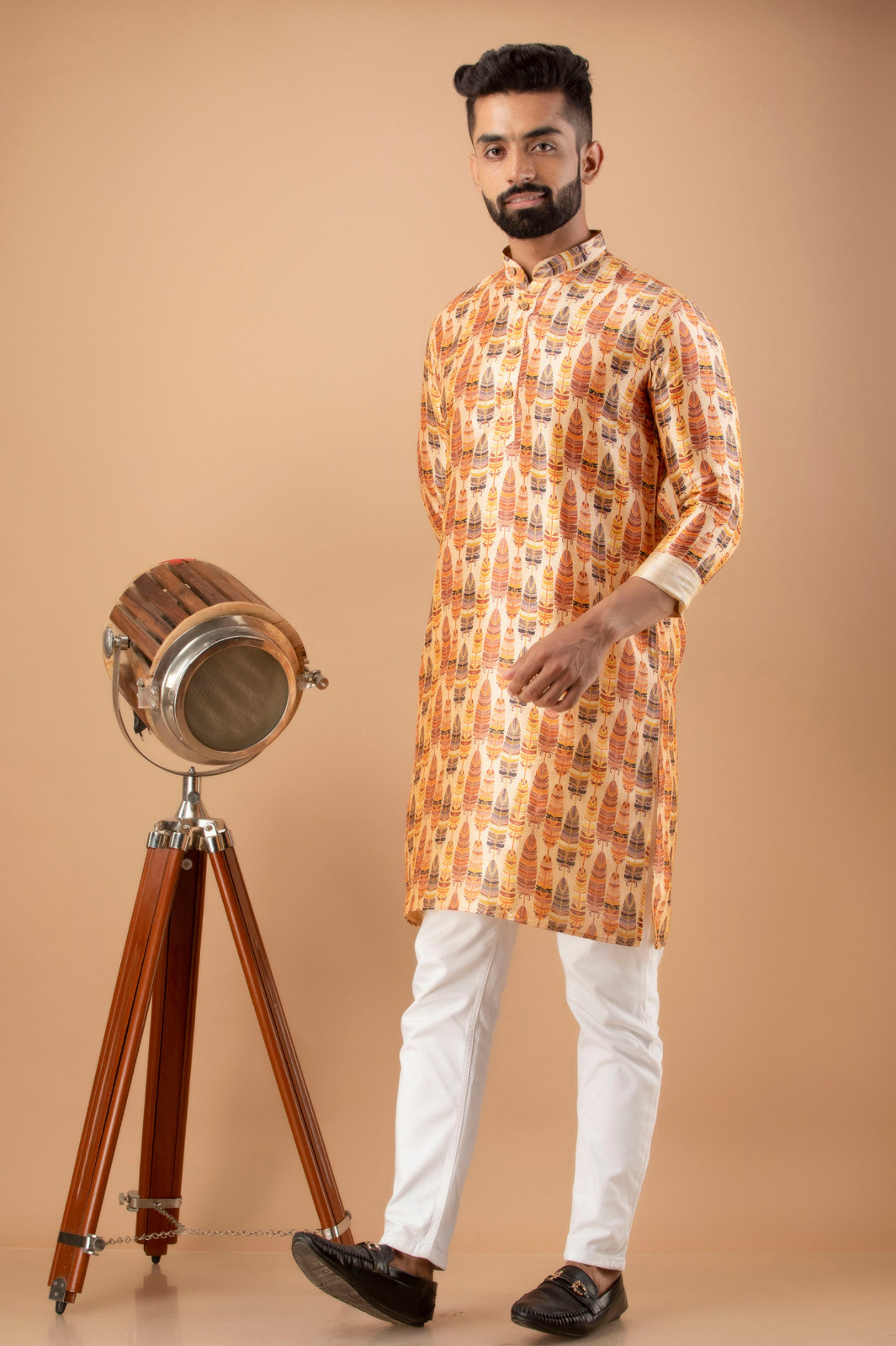Men’s Ethical Printed Mulberry Kurta – Perfect for Casual Wear