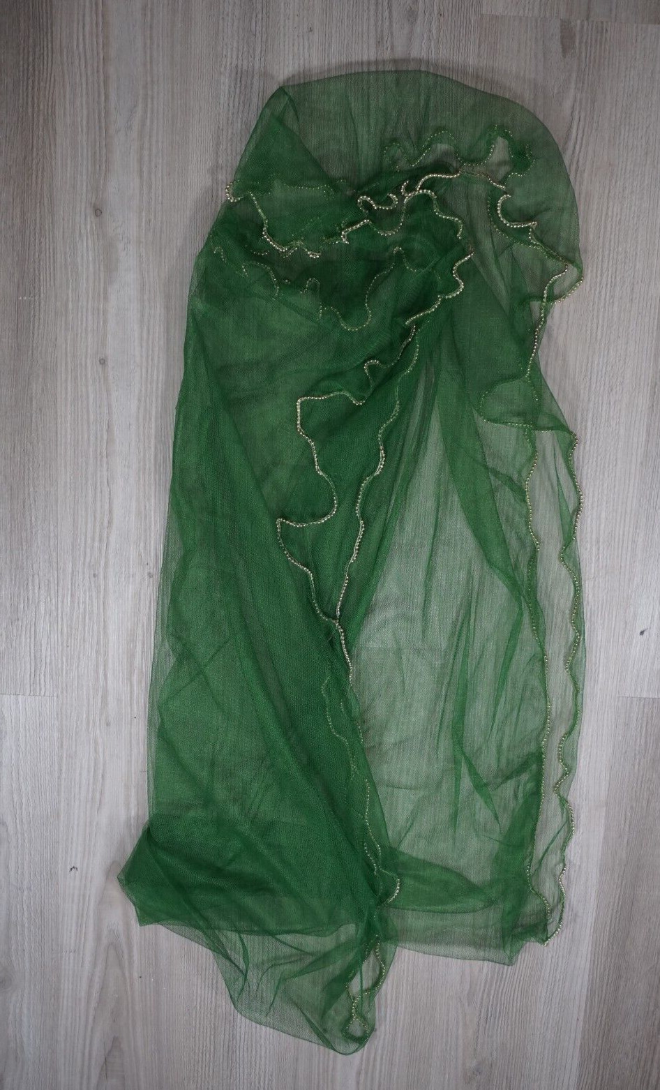 Indian Mesh Green Material Afghani Pakistani Traditional Wear India Scarf Kuchi