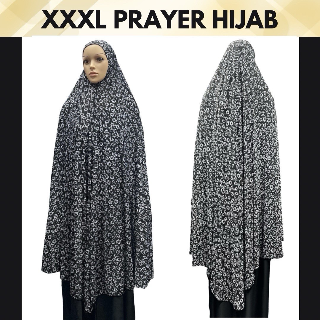 XXXL Prayer Hijab One Piece Khimar Extra Long Salah Overhead Scarf Full Coverage