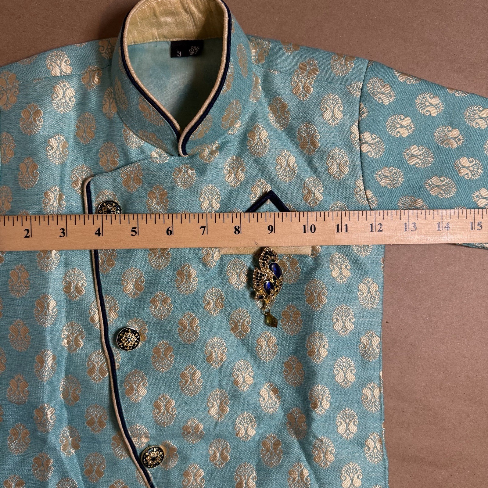 3 Piece Lot Kids Boys Kurta Dhoti Sherwani Indian Indo-Western Jacquard Size 3