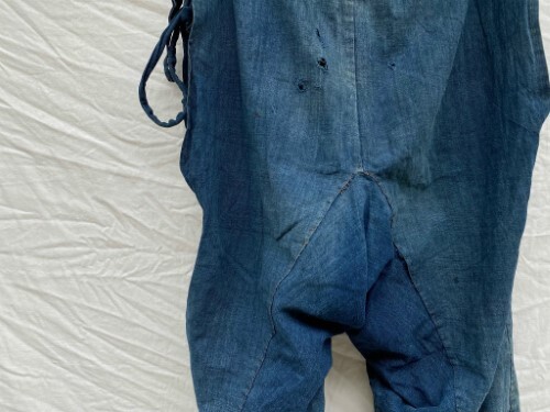 Japanese 1940-60’s Vintage Cotton Monpe Noragi Pants Indigo blue men