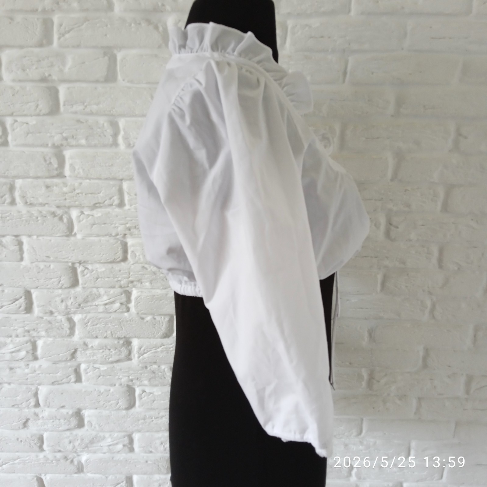 Fuchs Dirndl Oktoberfest White cotton Blouse Size EU 40