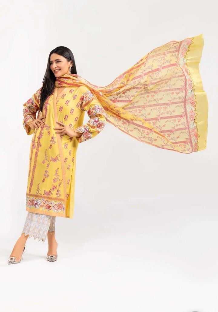 NWT GUL AHMED Size XS 2PC Screen Printed Kurti Organza Dupatta Pakistani Indian