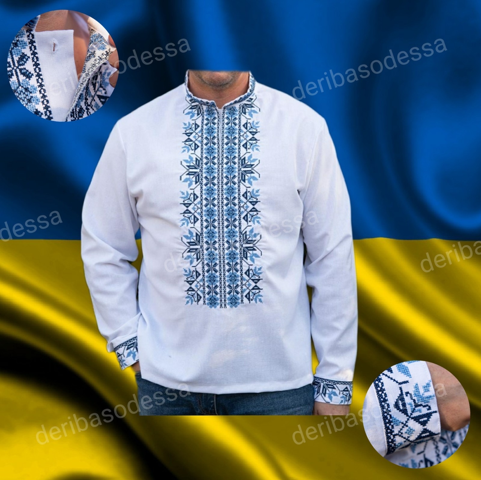 Set of Vyshyvanka Ukrainian traditional embroidered shirt men’s + children’s