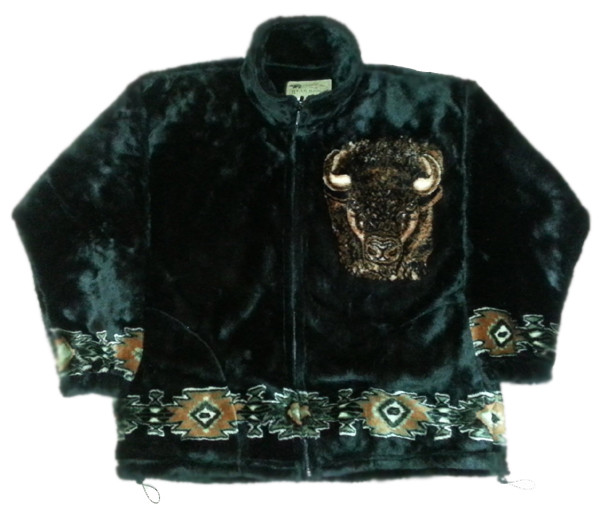 Buffalo Native American Plush Fleece Bison Jacket (XS – 2X)