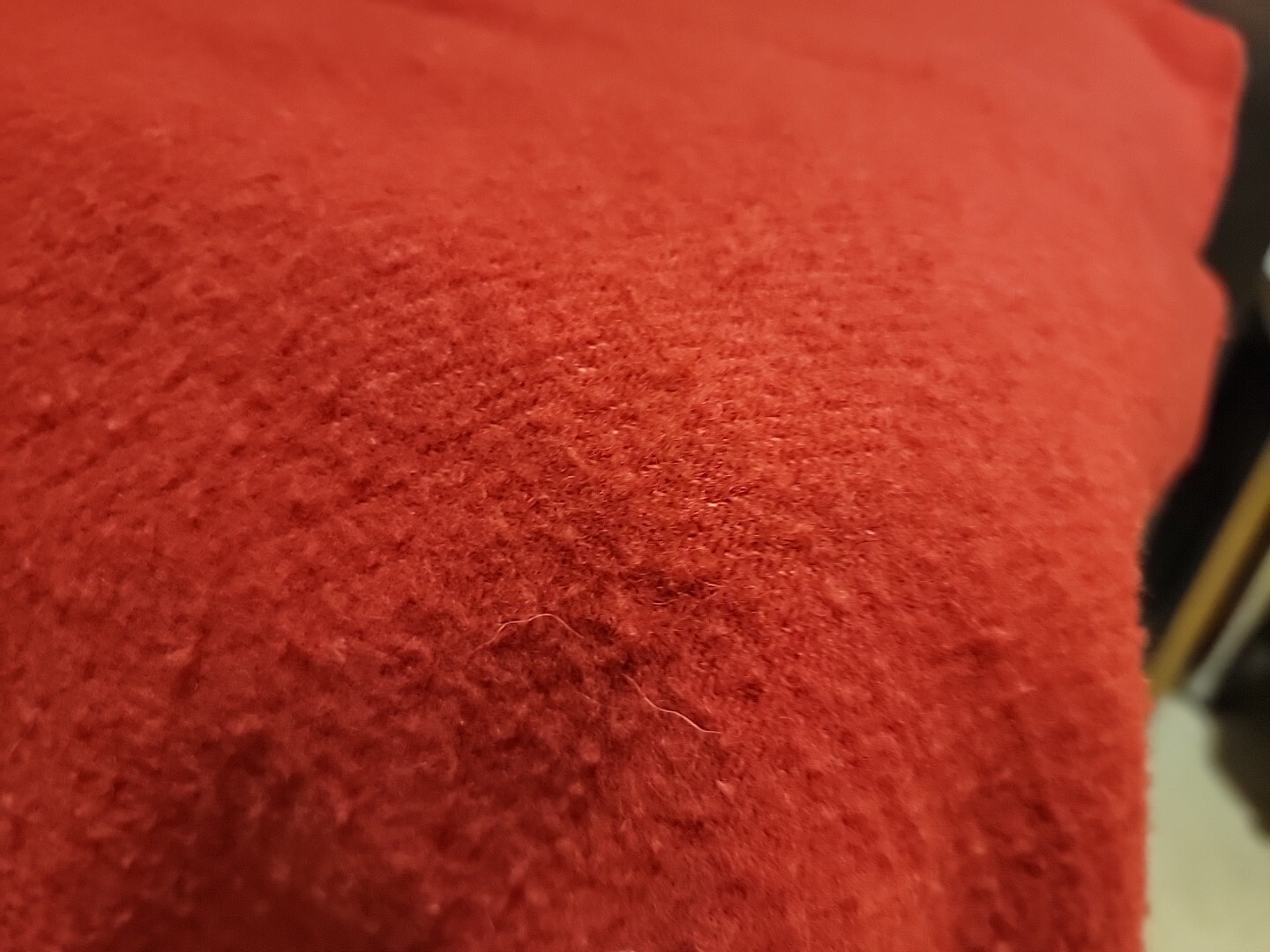 100% Red Wool Blanket Robe With Leather Trim & Concho