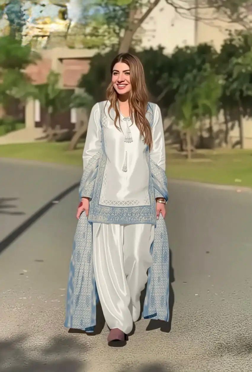 PAKISTANI DESIGNER FARSHI SHALWAR SUIT WEDDING WOMEN ETHNIC FARSHI PALAZZO SUIT
