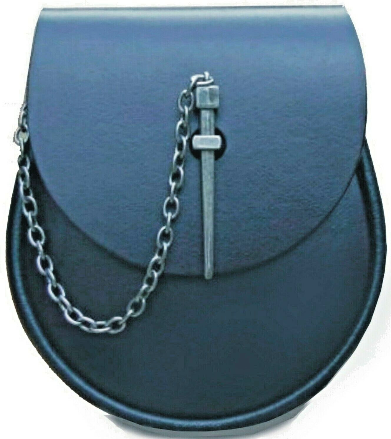 Grand-REAL LEATHER SPORRAN:Top Grade Leather-Dashing Drop Pin Lock Closure