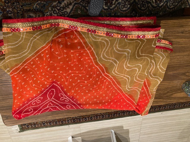 Saree with ethnic Bandhani Print