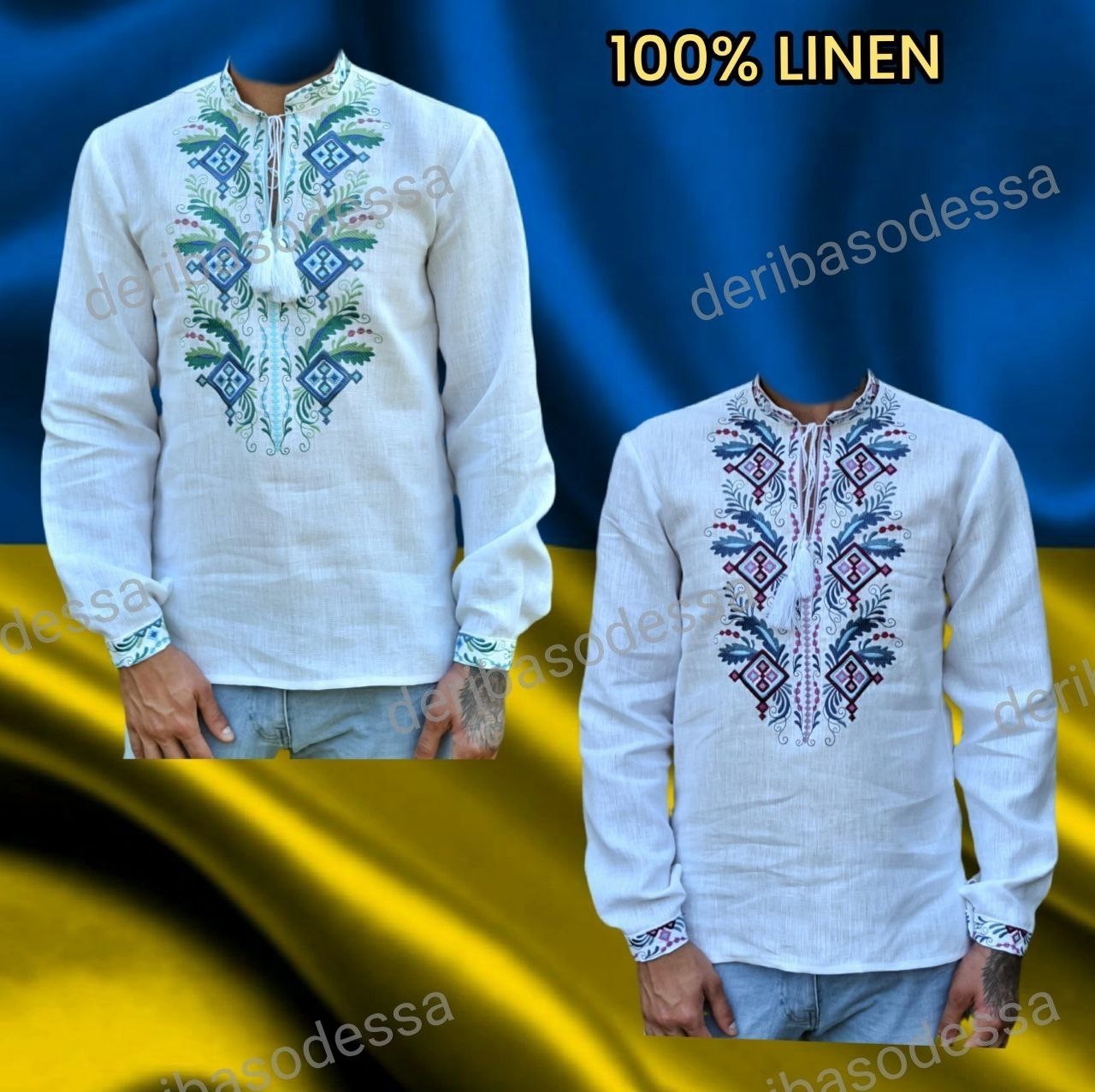 M L XL 2XL 3XL 4XL traditional Ukrainian embroidered shirt Vyshyvanka Linen100%