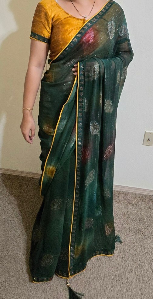 Designer Tradictional Fashion Partywear wedding Indian Silk Blend sari