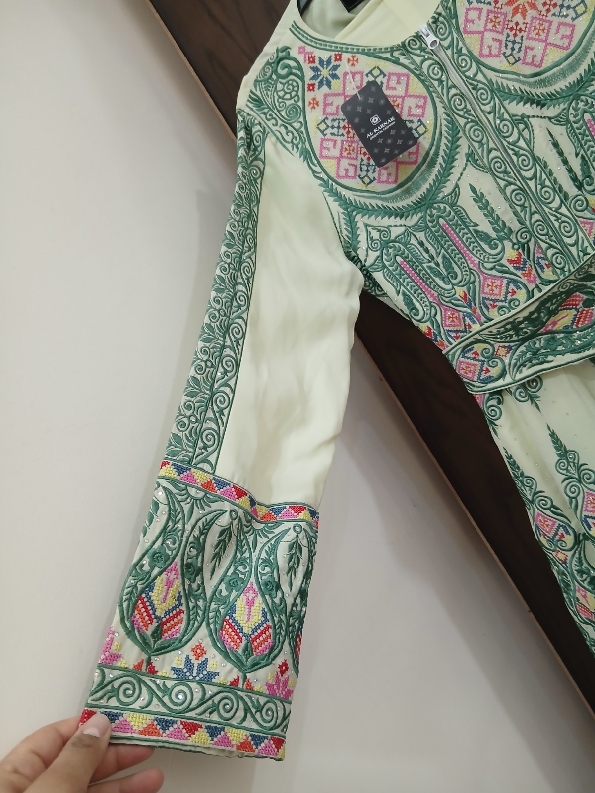 Traditional Palestinian Thobe Embroidered Dress Jordanian Caftan Henna Wedding