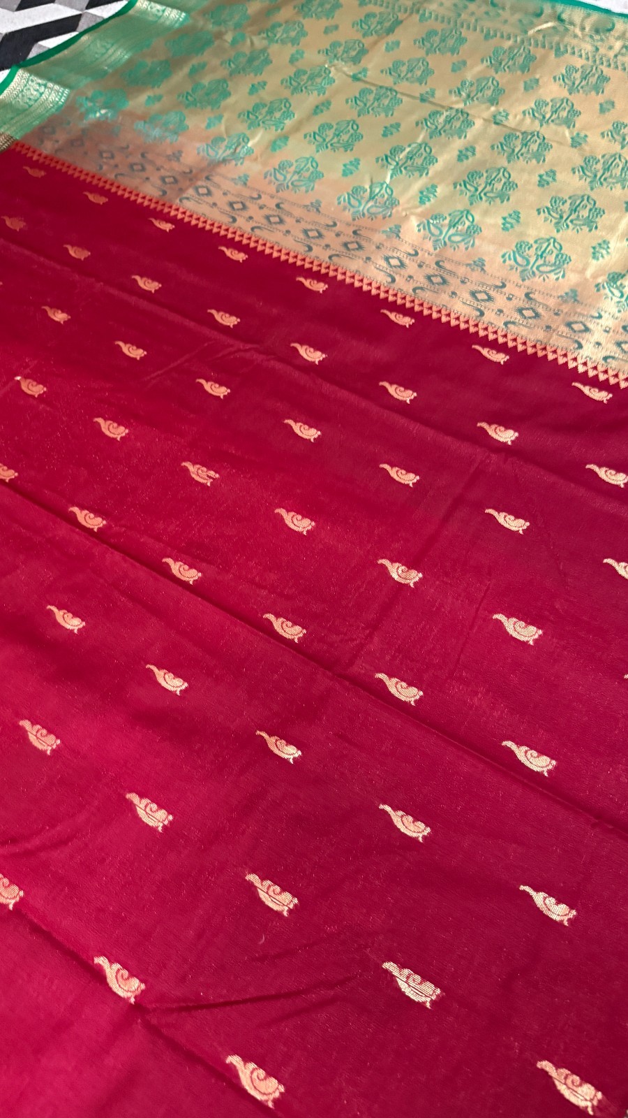 Elegant Red Satin Silk Saree – Traditional Indian Wedding & Festive Wear