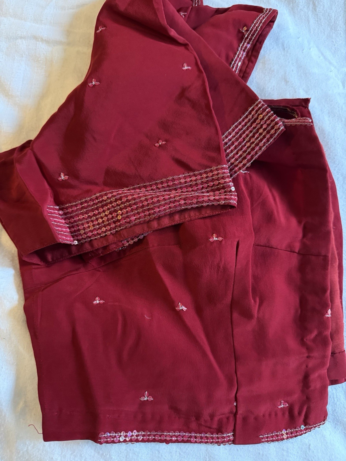 Red Silver silk Floral Sequin Embellished Saree with Blouse for Women Free Size