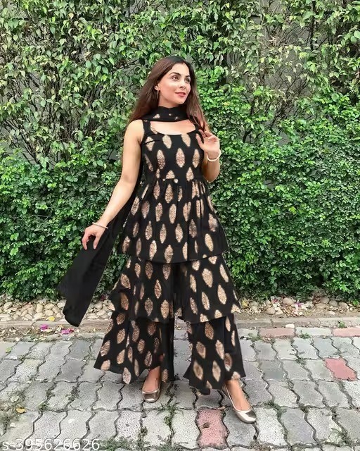 Readymade Rayon kurti kurta Palazzo Set for Women’s Party Festive Outfit Wedding