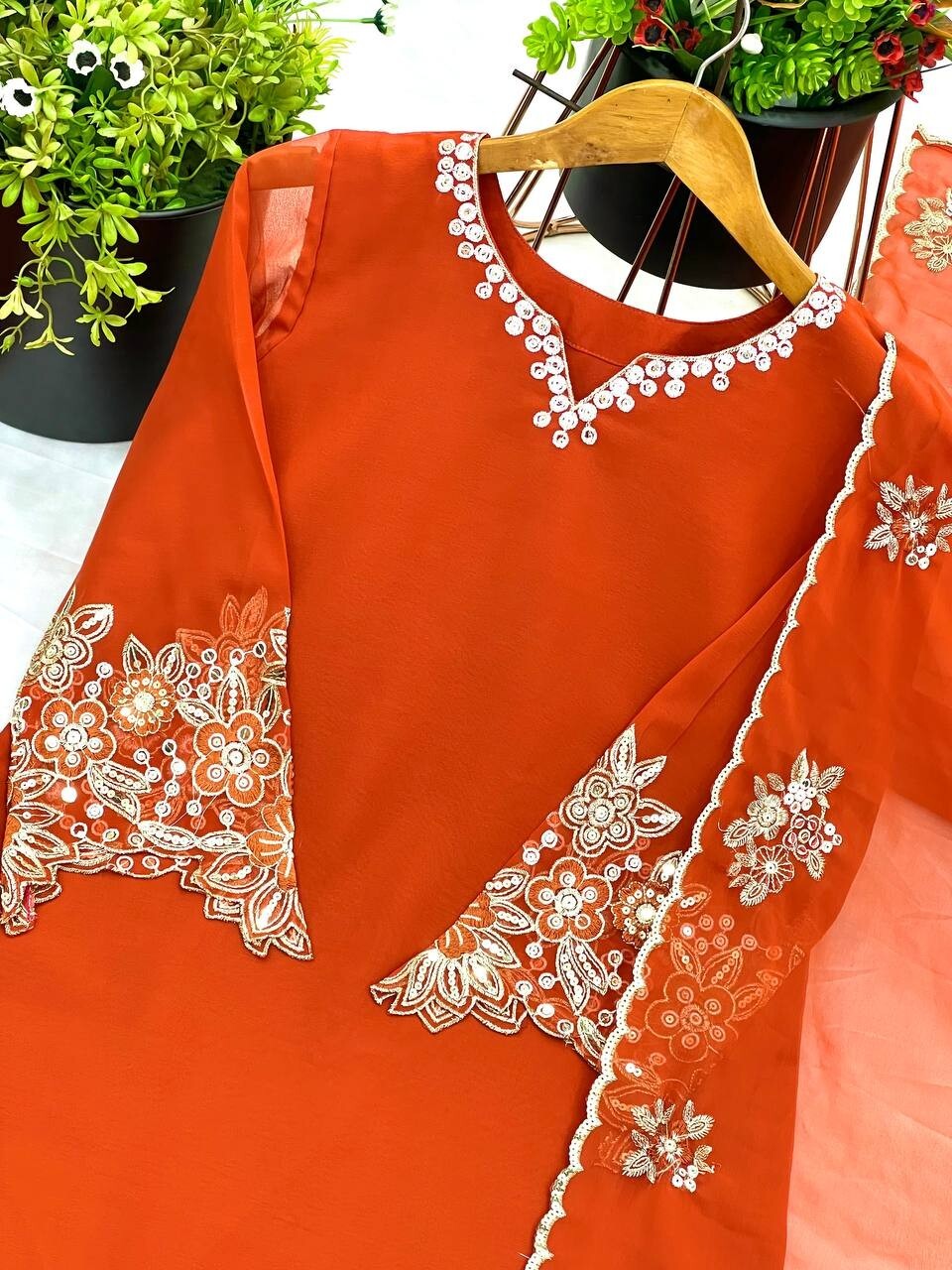 Made In India Sharara Suit For Bridesmaid Georgette Fabric Traditional Vintage