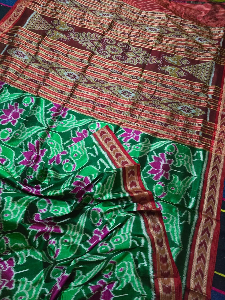 Sambalpuri saree odiya silk fall ,Pico done with unstitched – Handmade in India