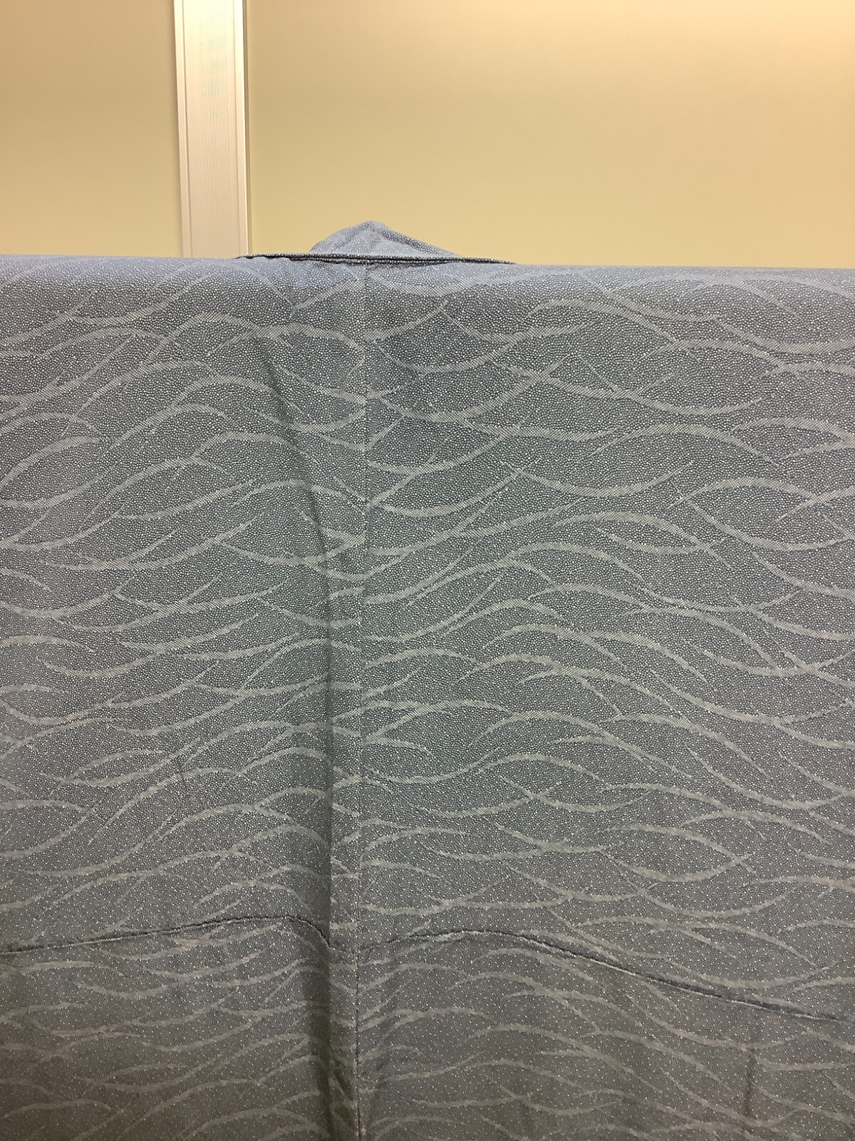 Japanese Vintage Kimono silk blue gray wave dot tradition Height 61.02in