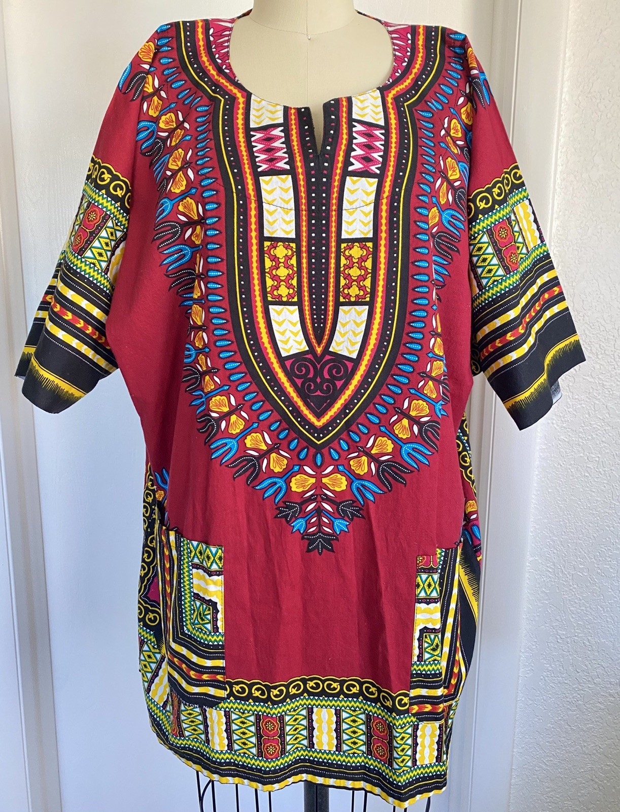 African Shirt Dashiki Print Men Women Succunct Hippie Top Blouse Free size