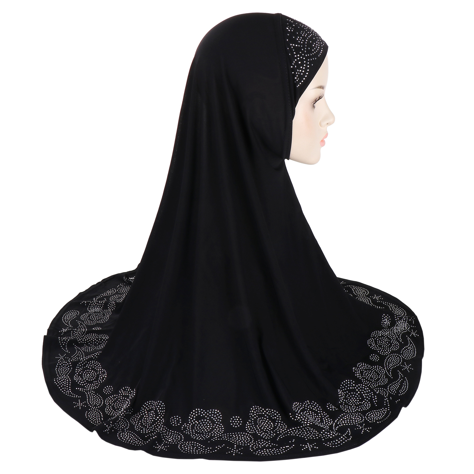 Women Hijab Muslim Rhinestone Instant Scarf Headties Turban Shawls Arab Shayla
