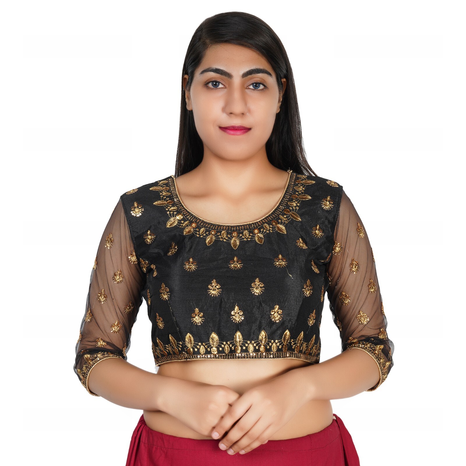 Indian Designer Heavy Embroidery Work Readymade Blouse For Women