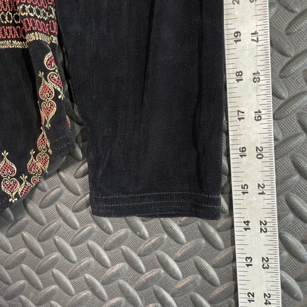 Vintage Geometric Pattern Black Silk Blend Made In Korea Full Zip Light Jacket L