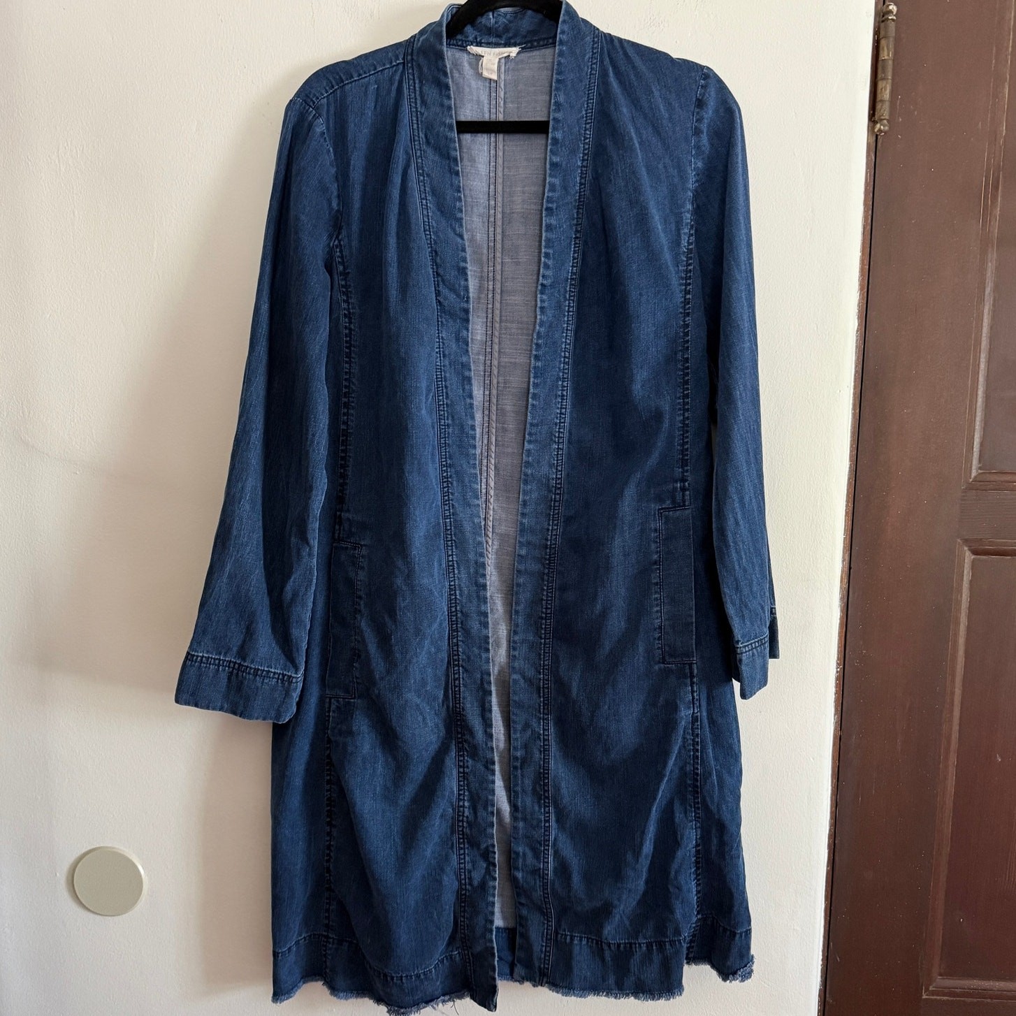 EILEEN FISHER | Blue Denim Chambray Workwear Style Kimono | Small