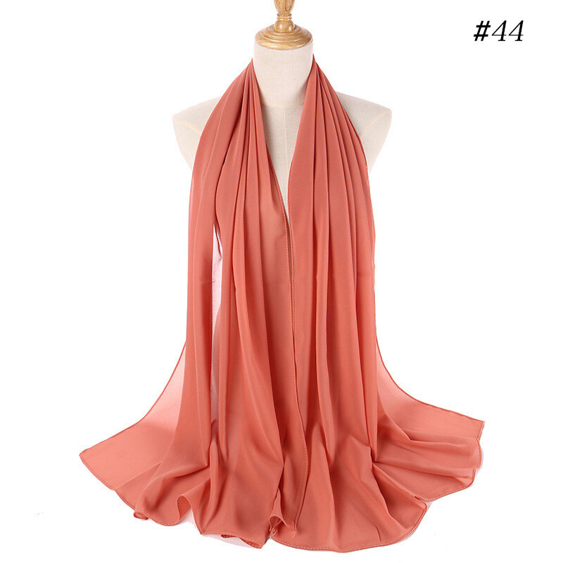 Women Girls Plain Chiffon Hijab Scarf Shawl Scarf Head Scarves Head Wrap Islamic