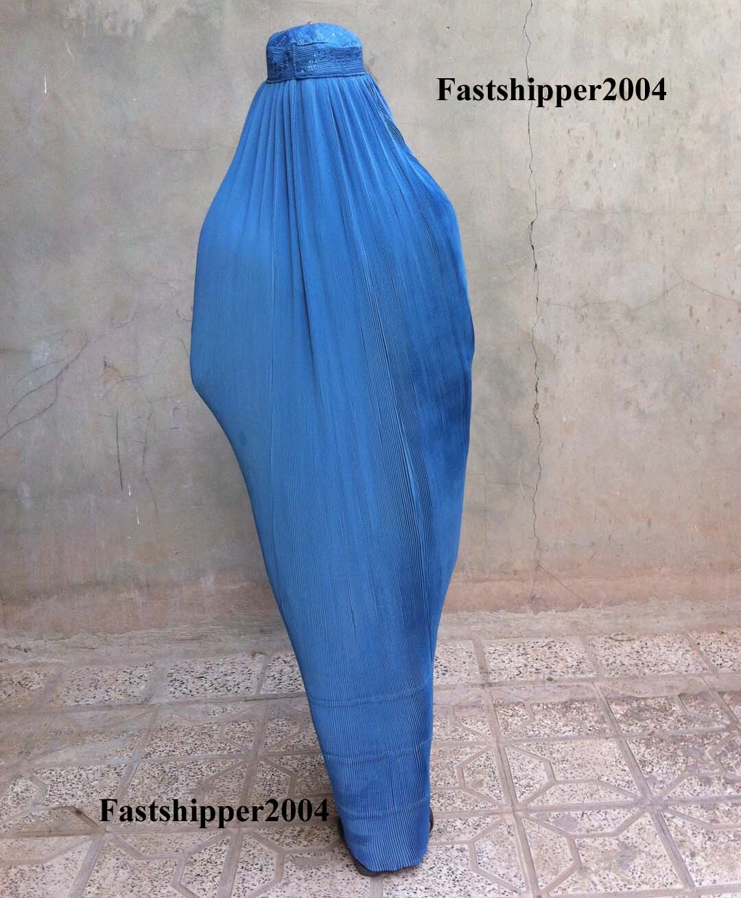 Afghanistan Blue Burqa Hijab Niqab Chador Abaya Muslim Women Girl Dress Chadar