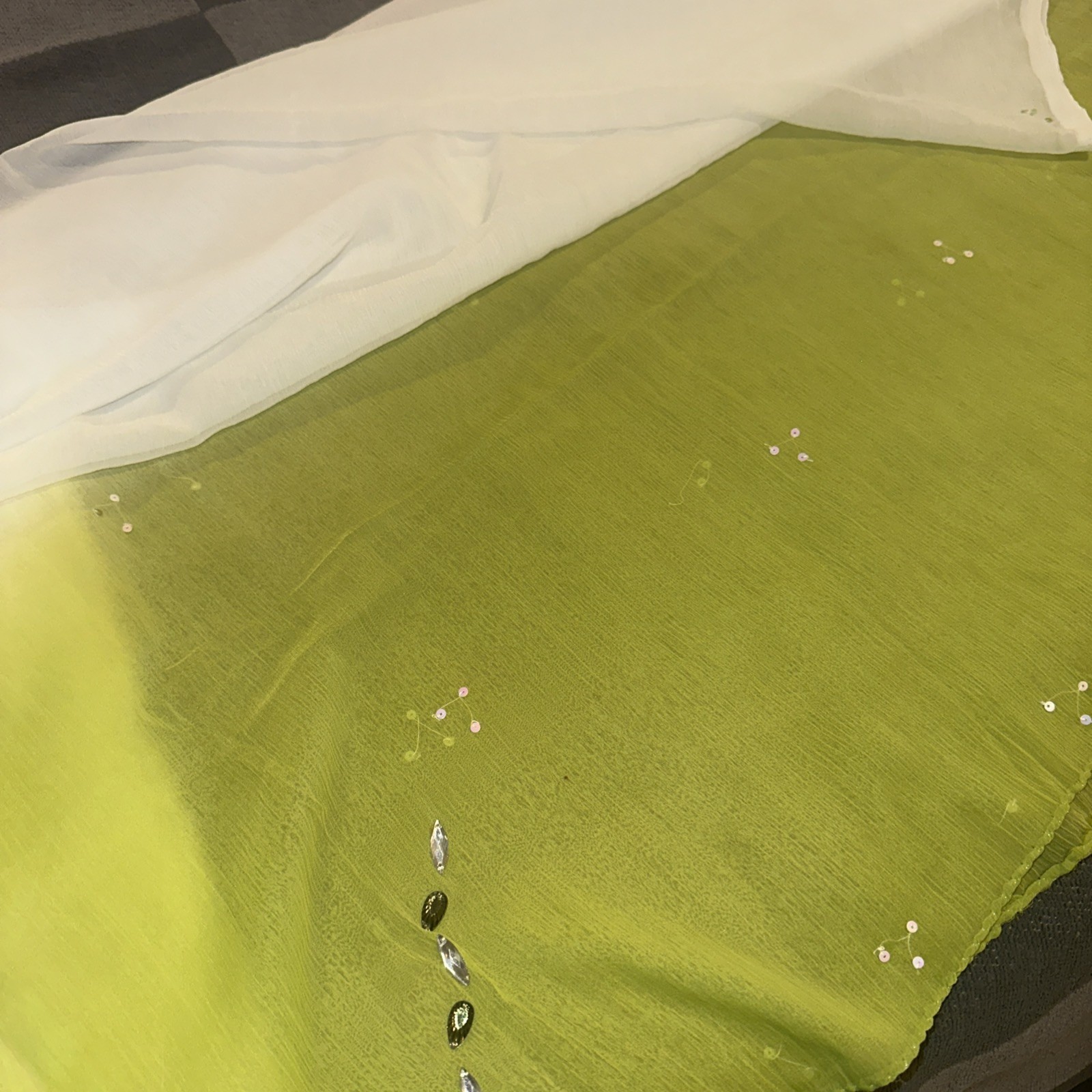 Vintage Indian Sheer Material For Saree 36×84