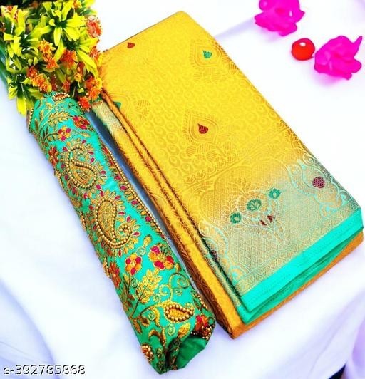 Women’s Pattu Silk Saree with Embroidery Blouse Piece