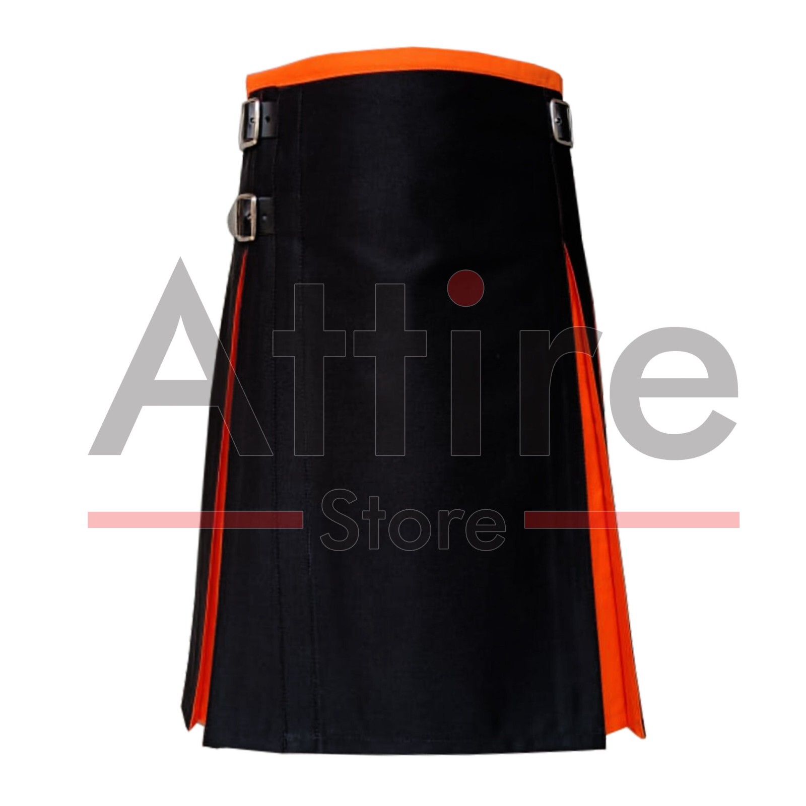 Halloween Gothic Utility Kilt Black Red Bat Kilt Men’s Punk Festival Kilt