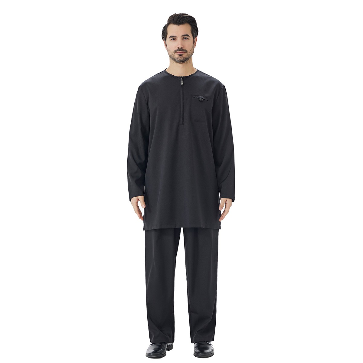 Muslim Men Saudi Top Long Pants Abaya Dubai Kaftan Outfits Dishdasha Jubba Thoub