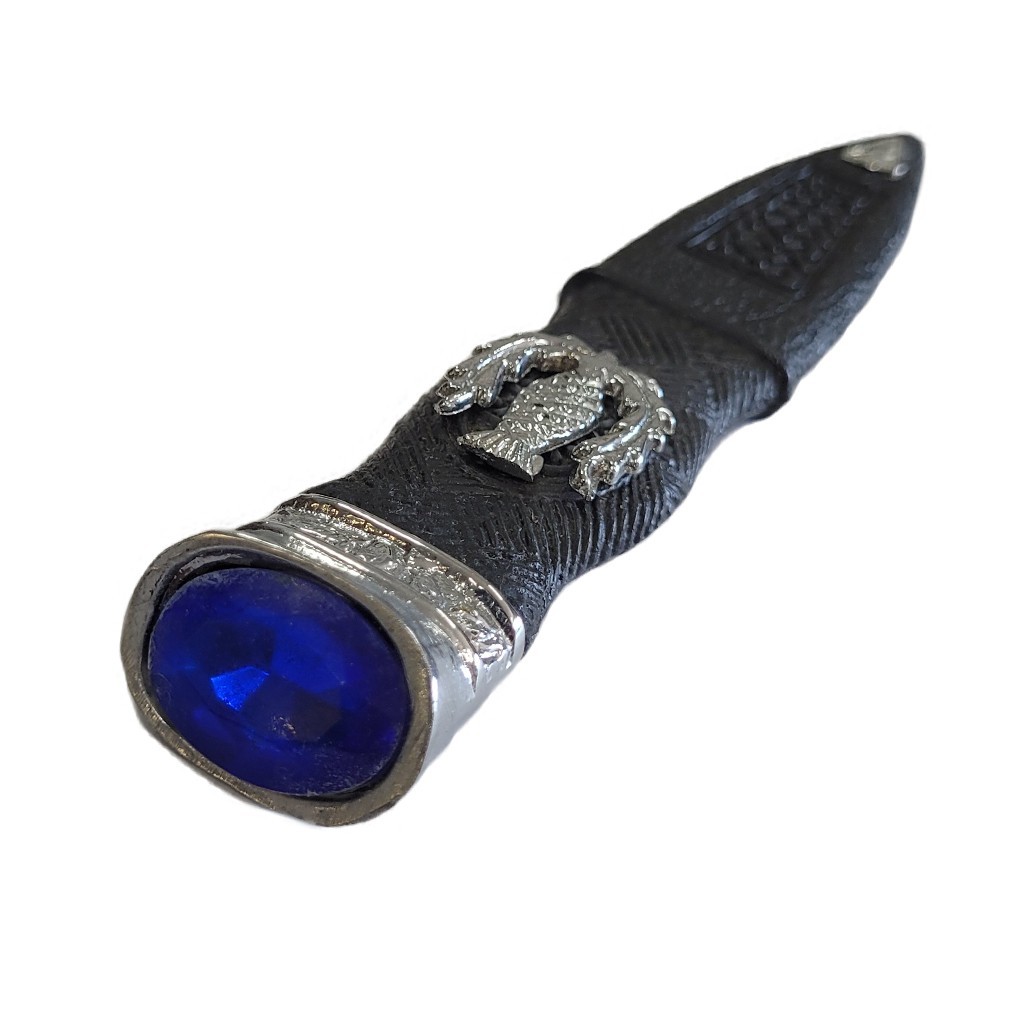 Scottish Sgian Dubh Dummy Knife Blue Stone Safe Kilt Accessory Highland Dress