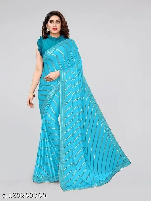 Women’s Cotton Silk Lycra saree With Separate Blouse piece