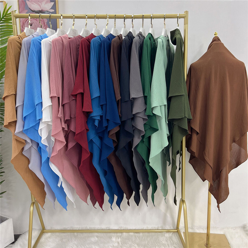Ramadan Overhead Burqa Niqab Nikab Islamic Prayer Dress Muslim Khimar Scarf Tops