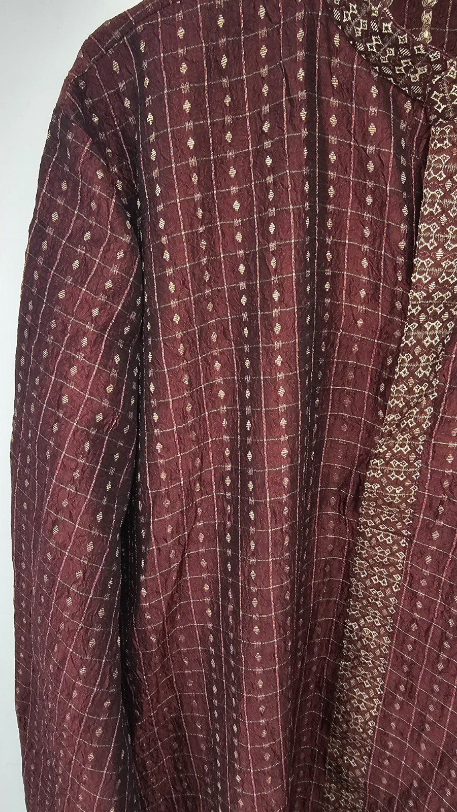 Mens Kurta Shatr NJ Red Maroon Size XL