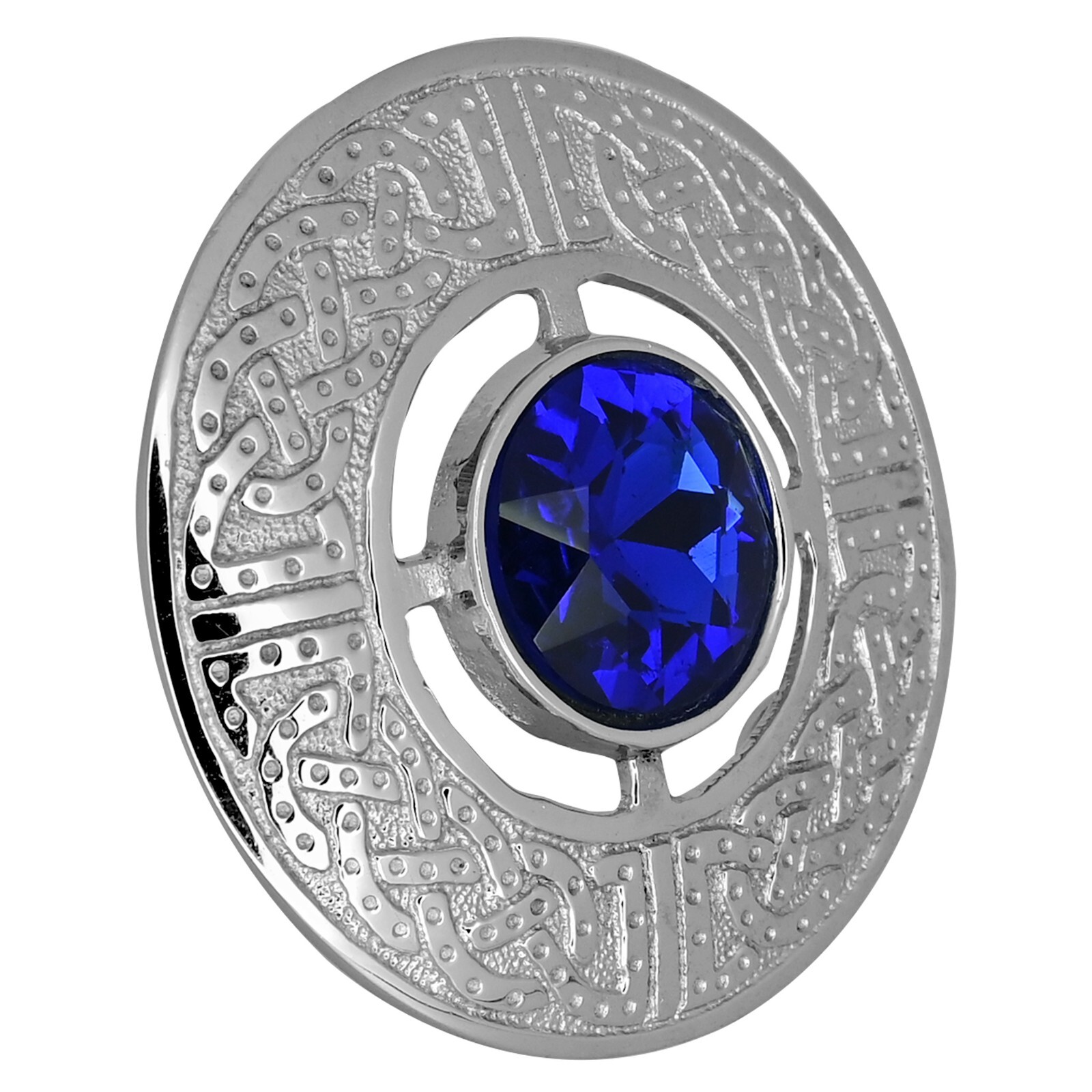 Crystal blue Stone Fly Plaid Brooch Silver Scottish Men Tartan Kilt Sach Brooch