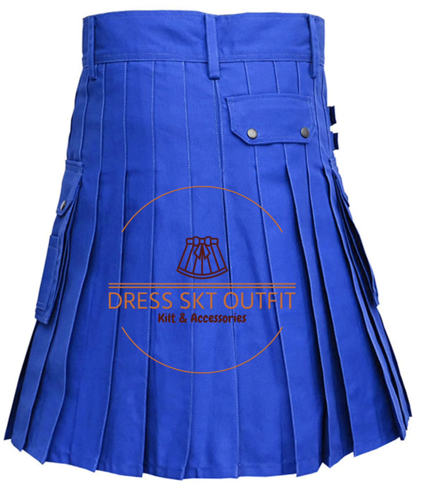Scottish Handmade Traditional Blue Cotton Utility kilt For Men’s Custom Size
