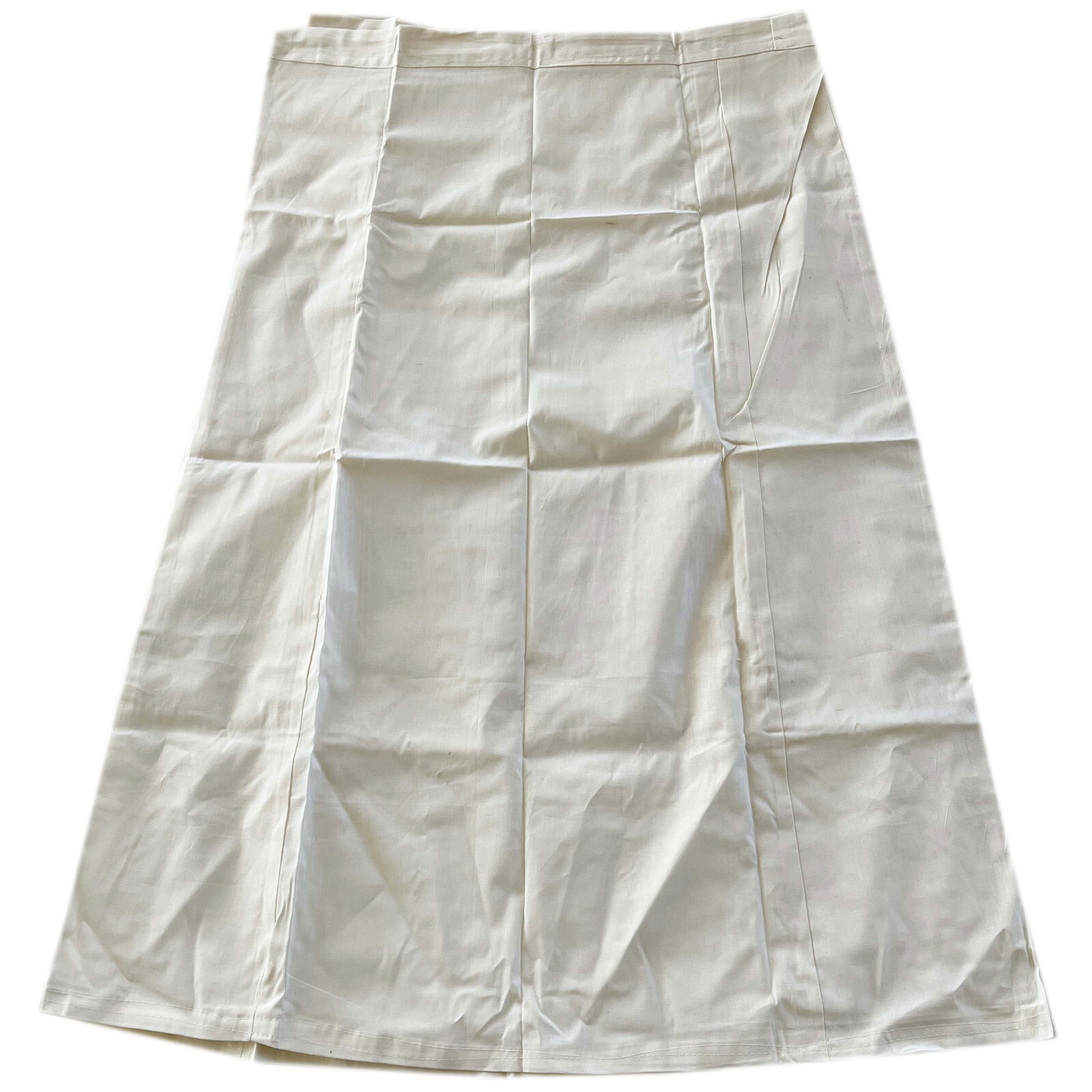 Adjustable Underskirt Stitched Cotton Off White Petticoat Sari Inner Wear L-37″